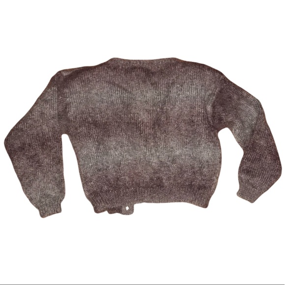 Granny Core Vintage Mohair Wool Blend Sweater, Mohair Vintage Purple Cardigan - Picture 9 of 16